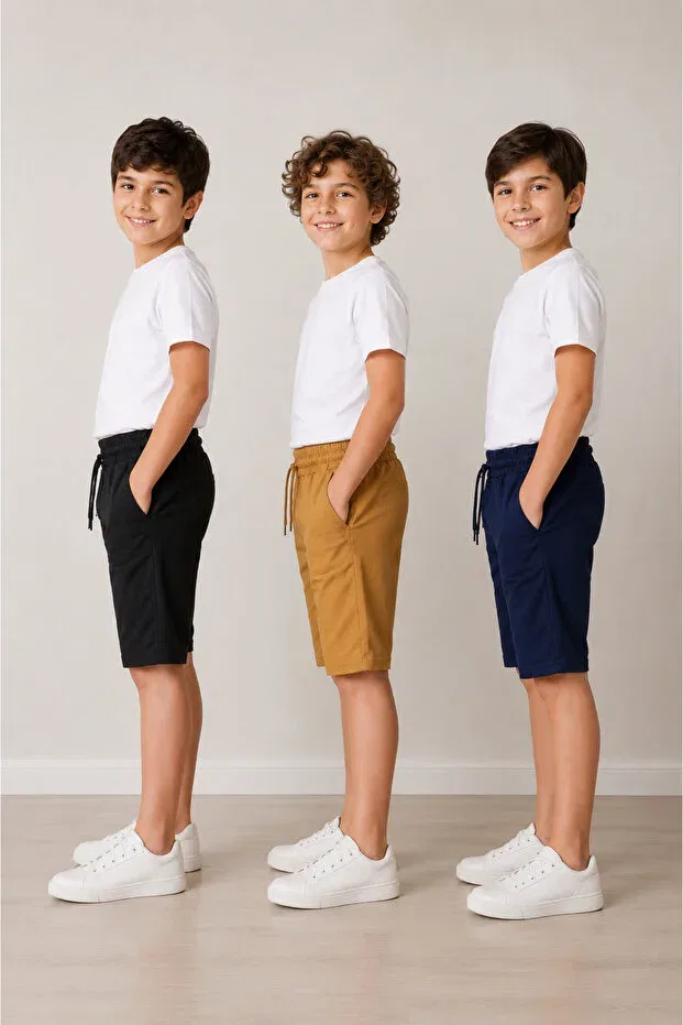 Детские шорты для девочек хлопковые Basics Vieso, Black And White — фото 3