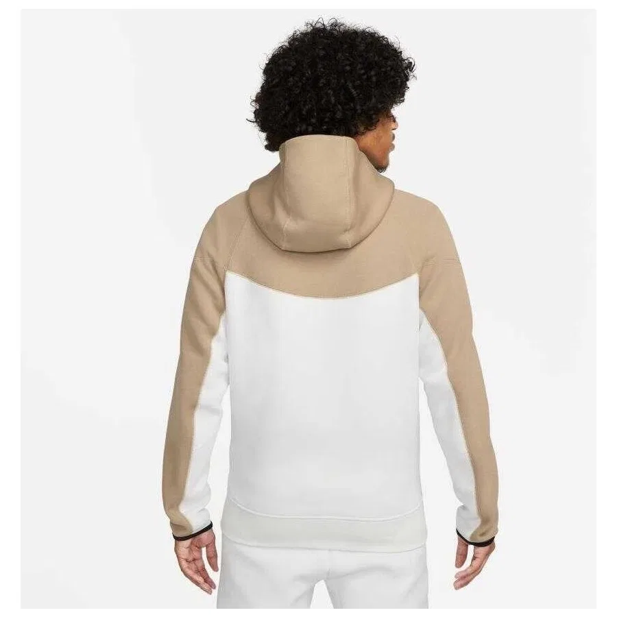 Мужской свитшот с капюшоном Tech Fleece Full-Zip Nike, Кремовый — фото 2