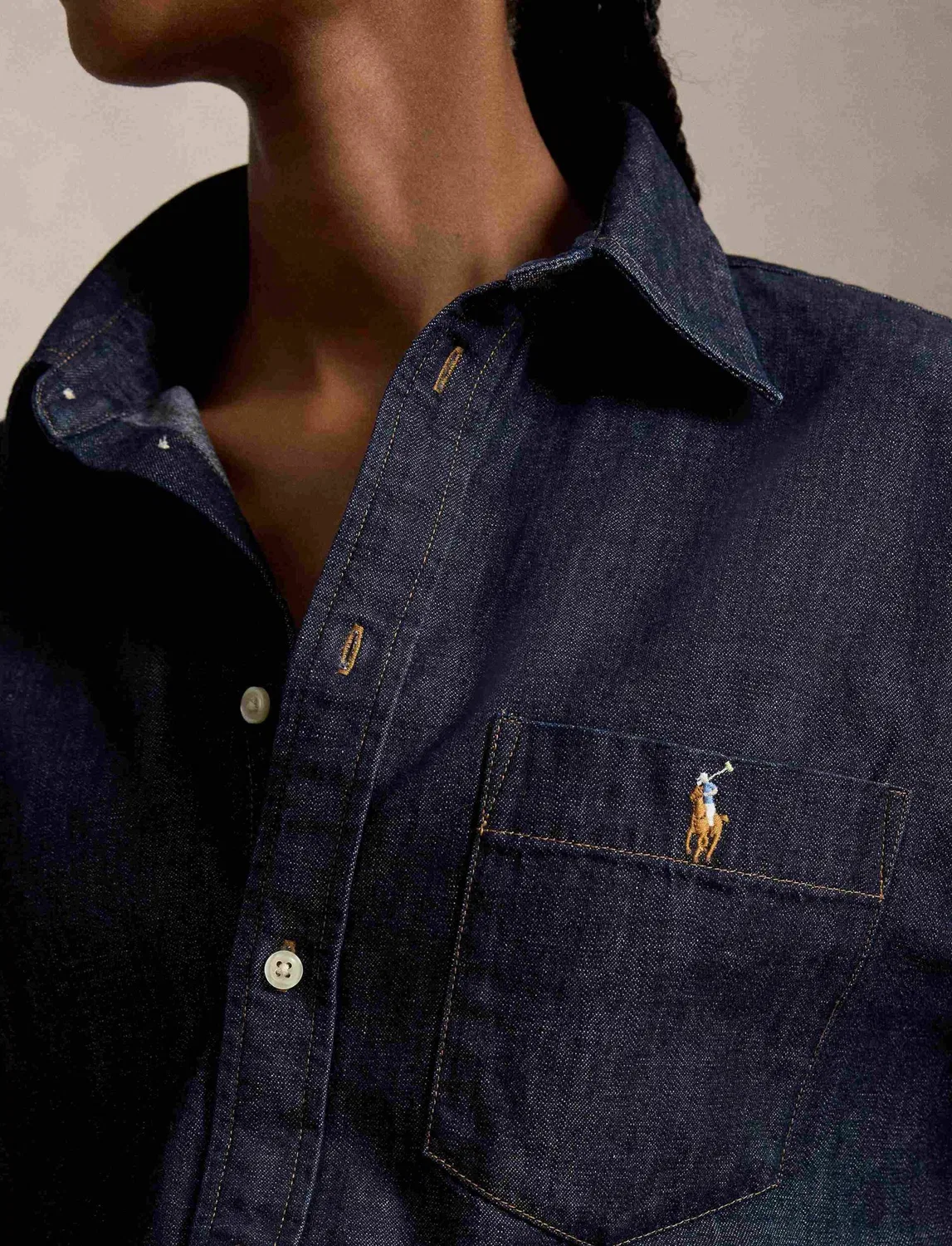 Джинсовая рубашка с длинным рукавом Polo Ralph Lauren, темно-синий — фото 4
