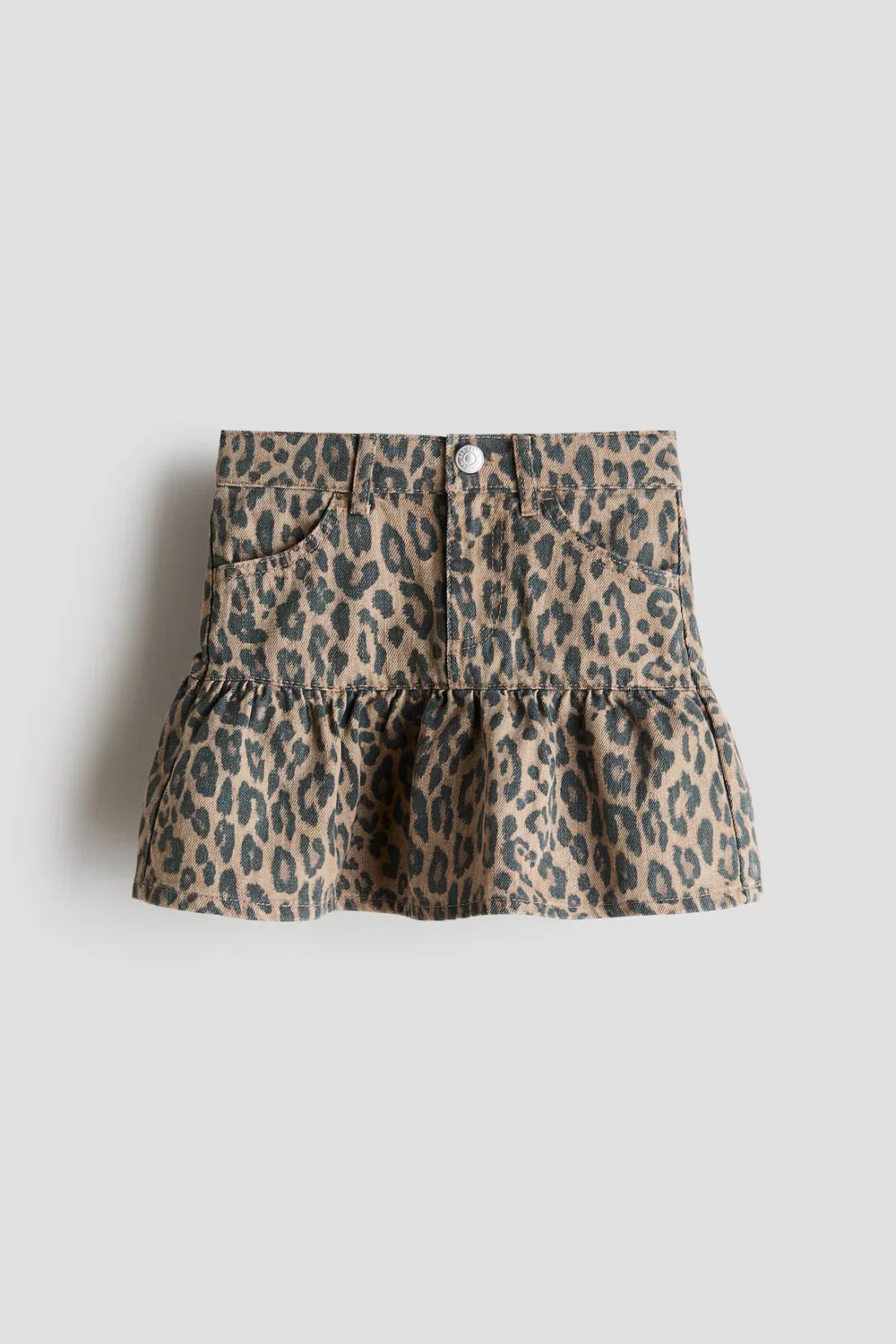Джинсовая юбка H&M, Beige/Leopardenprint