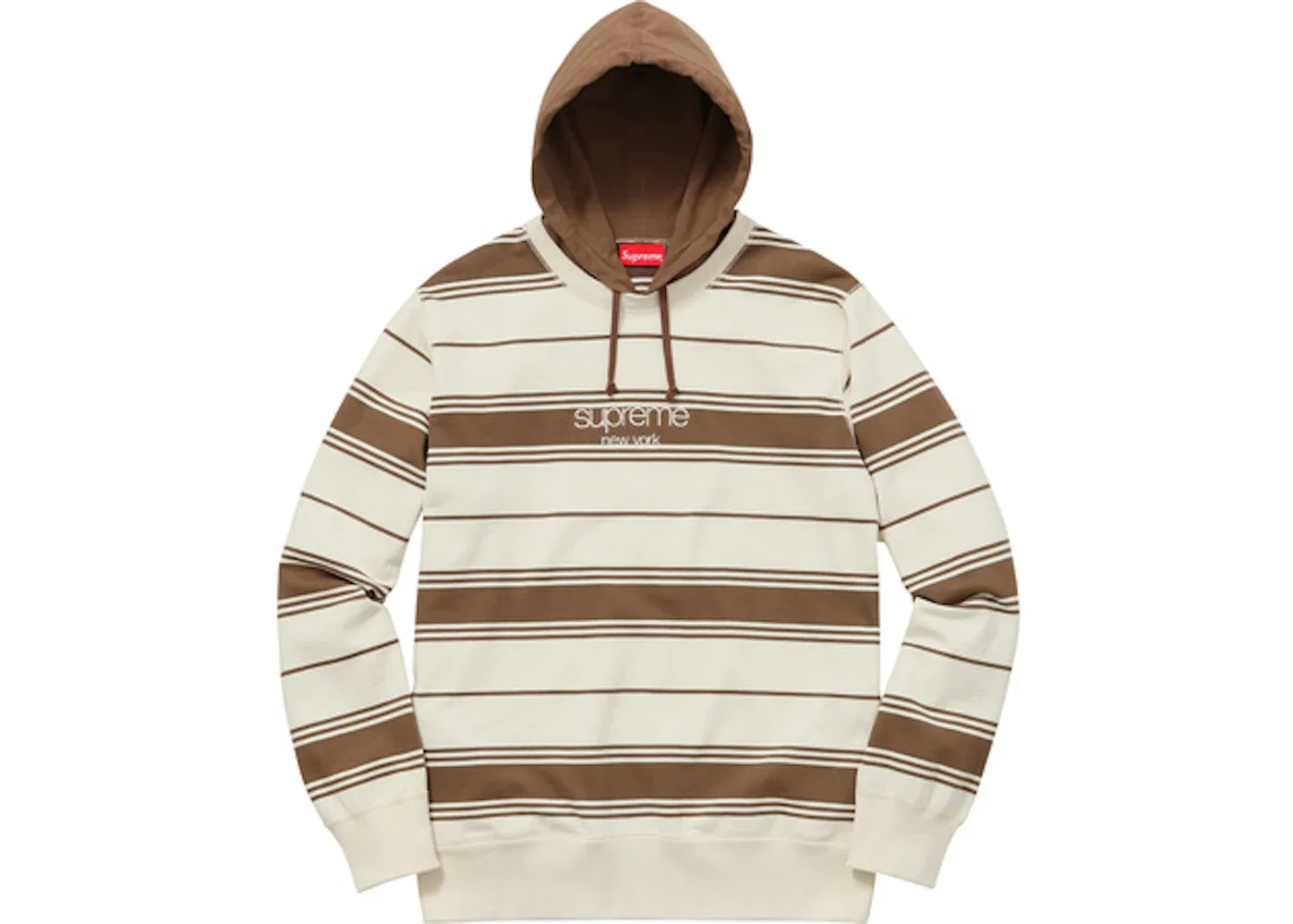 Мужская худи с капюшоном в полоску Supreme Crewneck, Brown