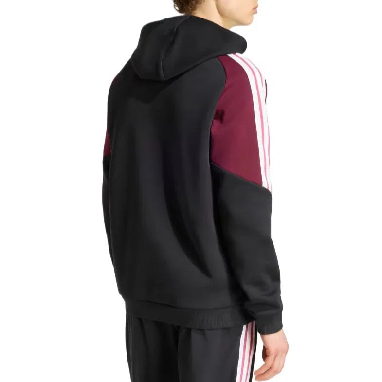 Мужская толстовка с капюшоном All Black/Burgundy Adidas, All Black/Burgundy — фото 4