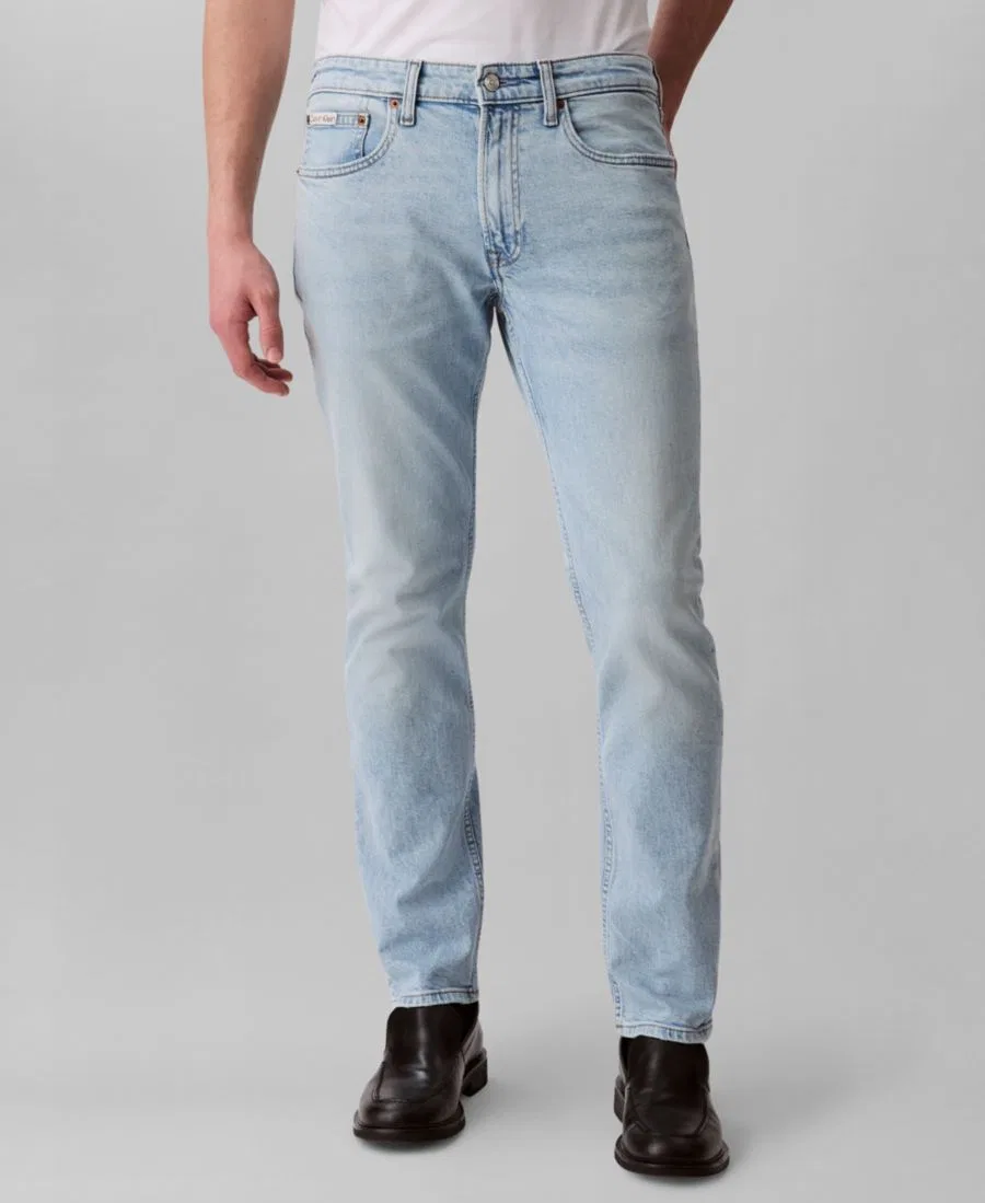 Джинсы узкого кроя из стрейч-денима Calvin Klein, Marbled Blue