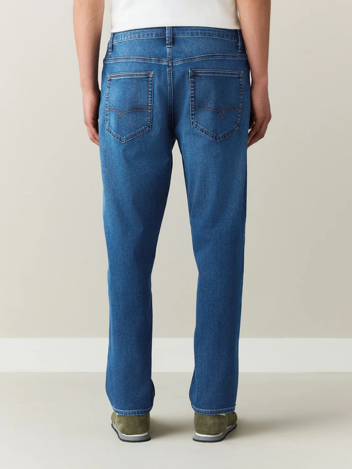 Джинсы slim fit Motionflex с льном Next, Blue Denim — фото 4