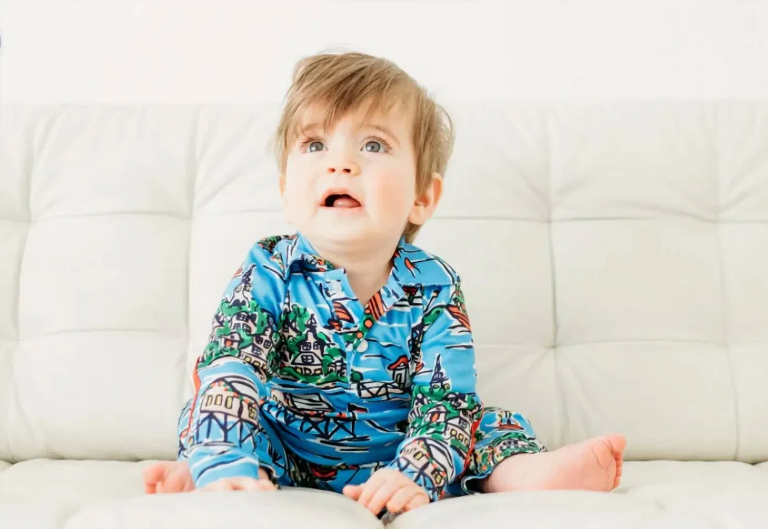 Детский комбинезон-слип с молнией Harborside Holiday Maddie & Connor Co., Blue Multi