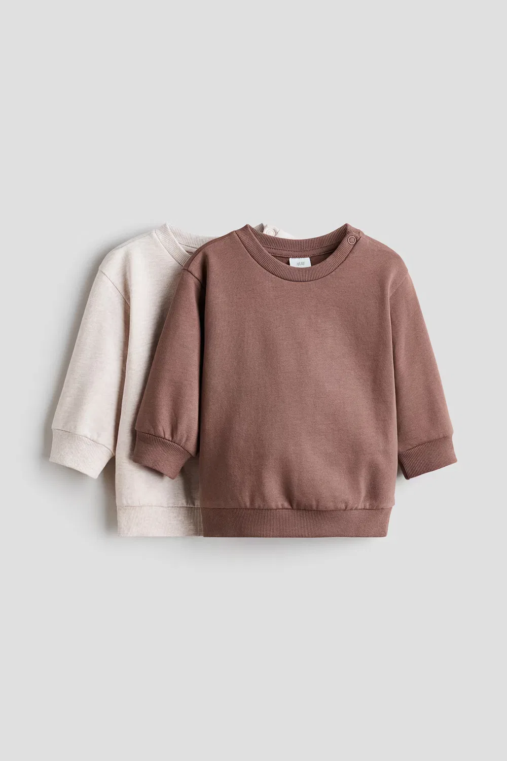 Комплект из 2 хлопковых толстовок H&M, Hellbeige/Braun