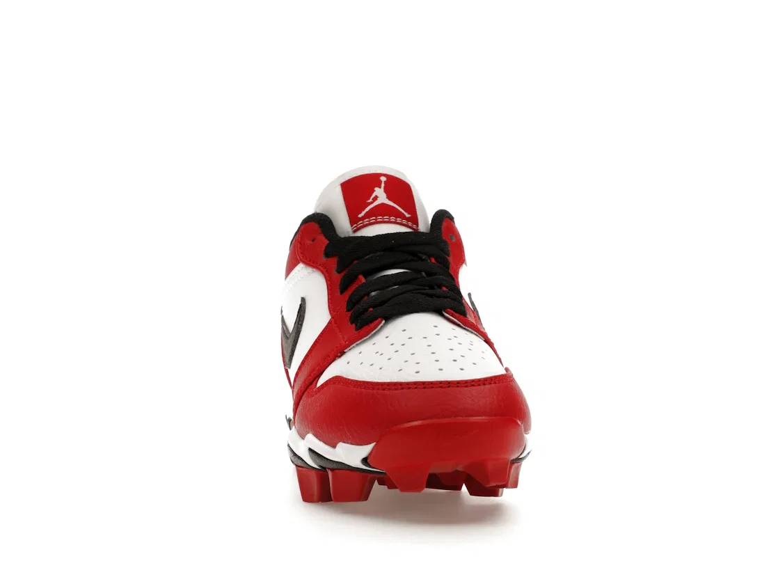 Детские бутсы Jordan 1 Low Cleat Chicago, White Gym Red Black — фото 2
