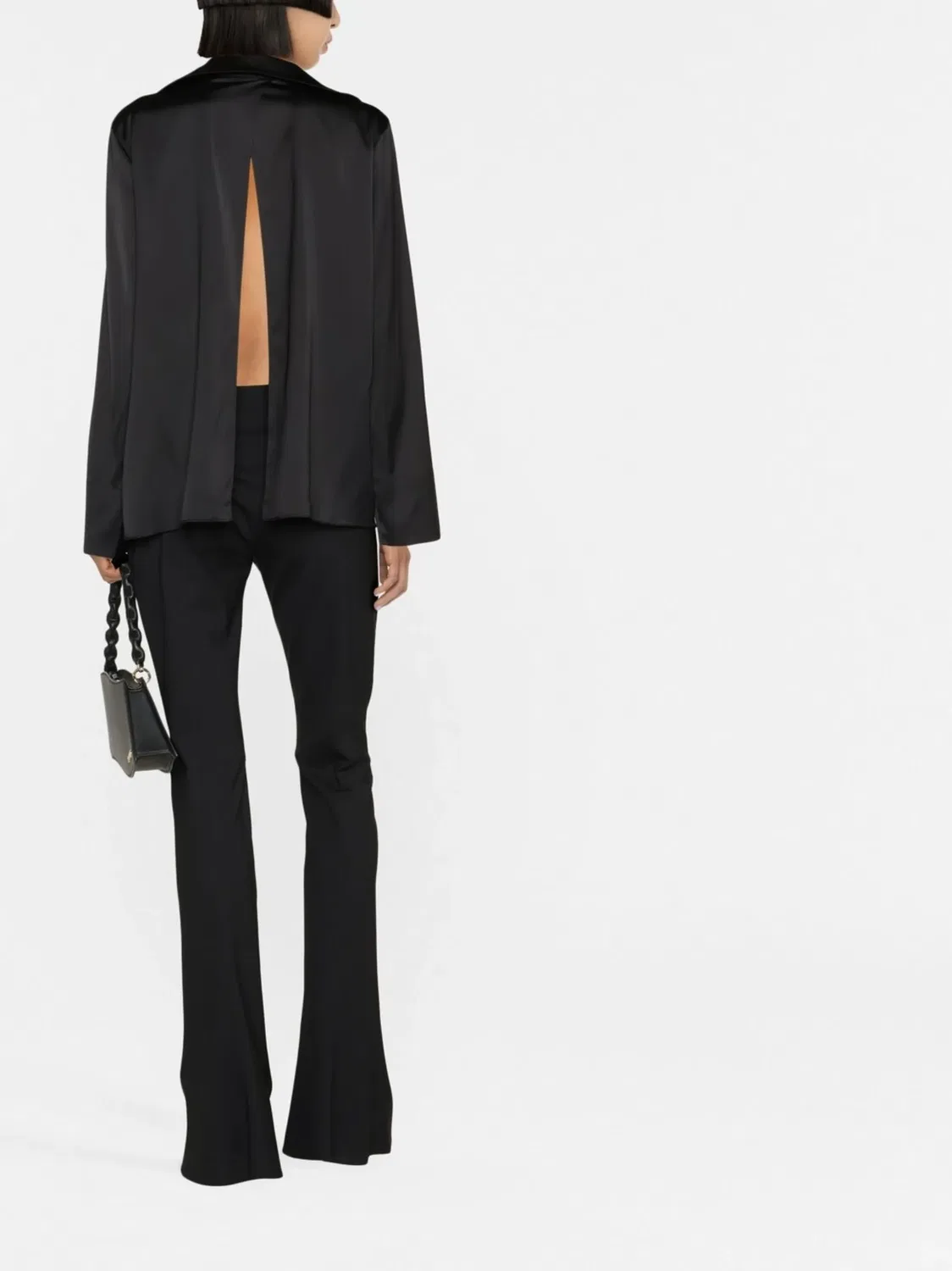 Сатиновая рубашка La Chemise Notte Jacquemus, черный — фото 4