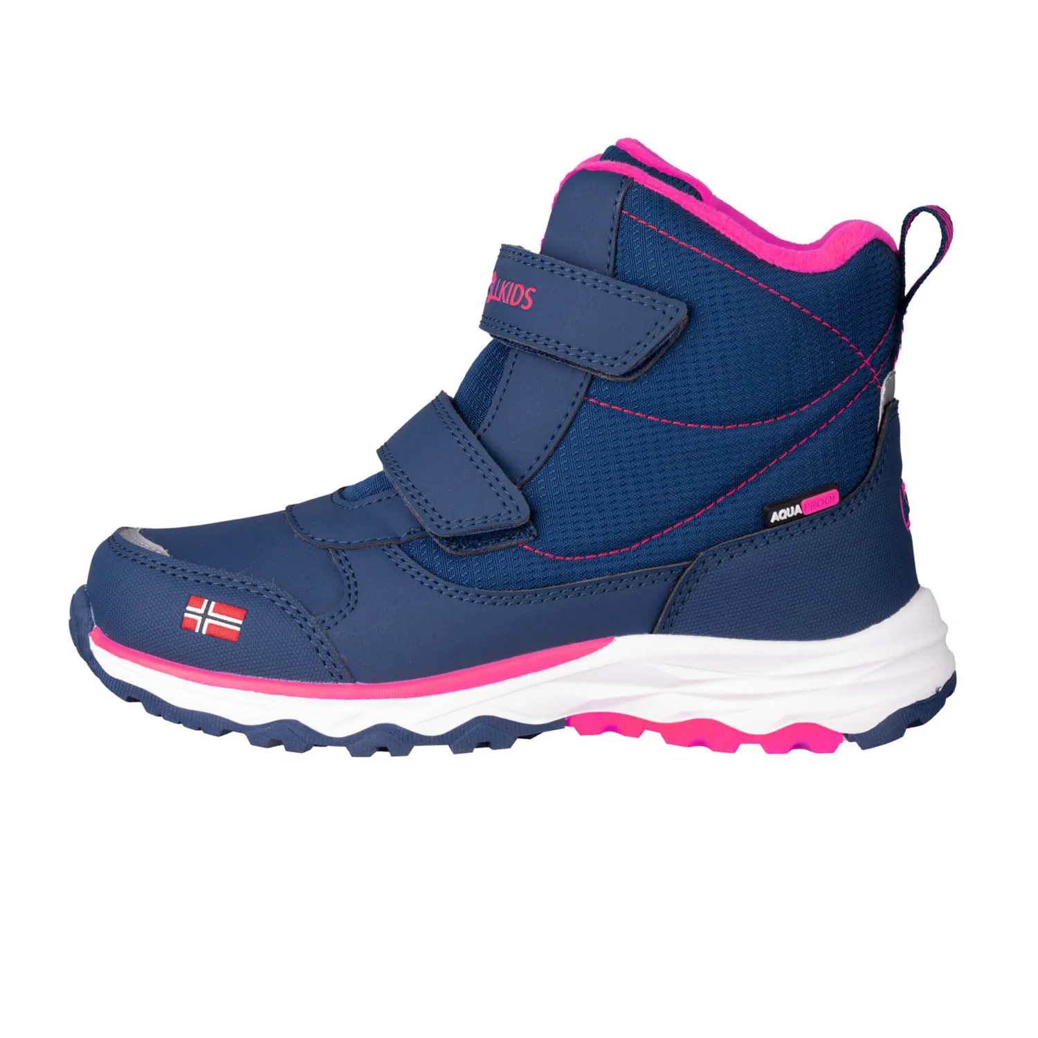 Детские зимние ботинки снегозащитные KIDS HAFJELL WINTER BOOTS TROLLKIDS, Navy/Pink