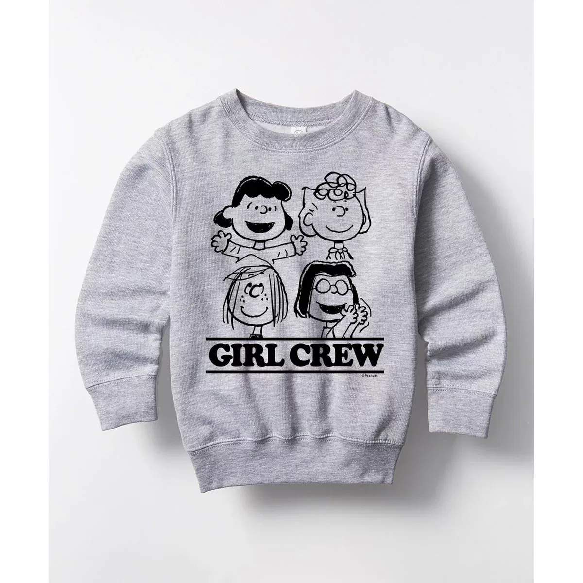 Детский свитшот с принтом Peanuts - Girl Crew Peanuts, Athletic Heather