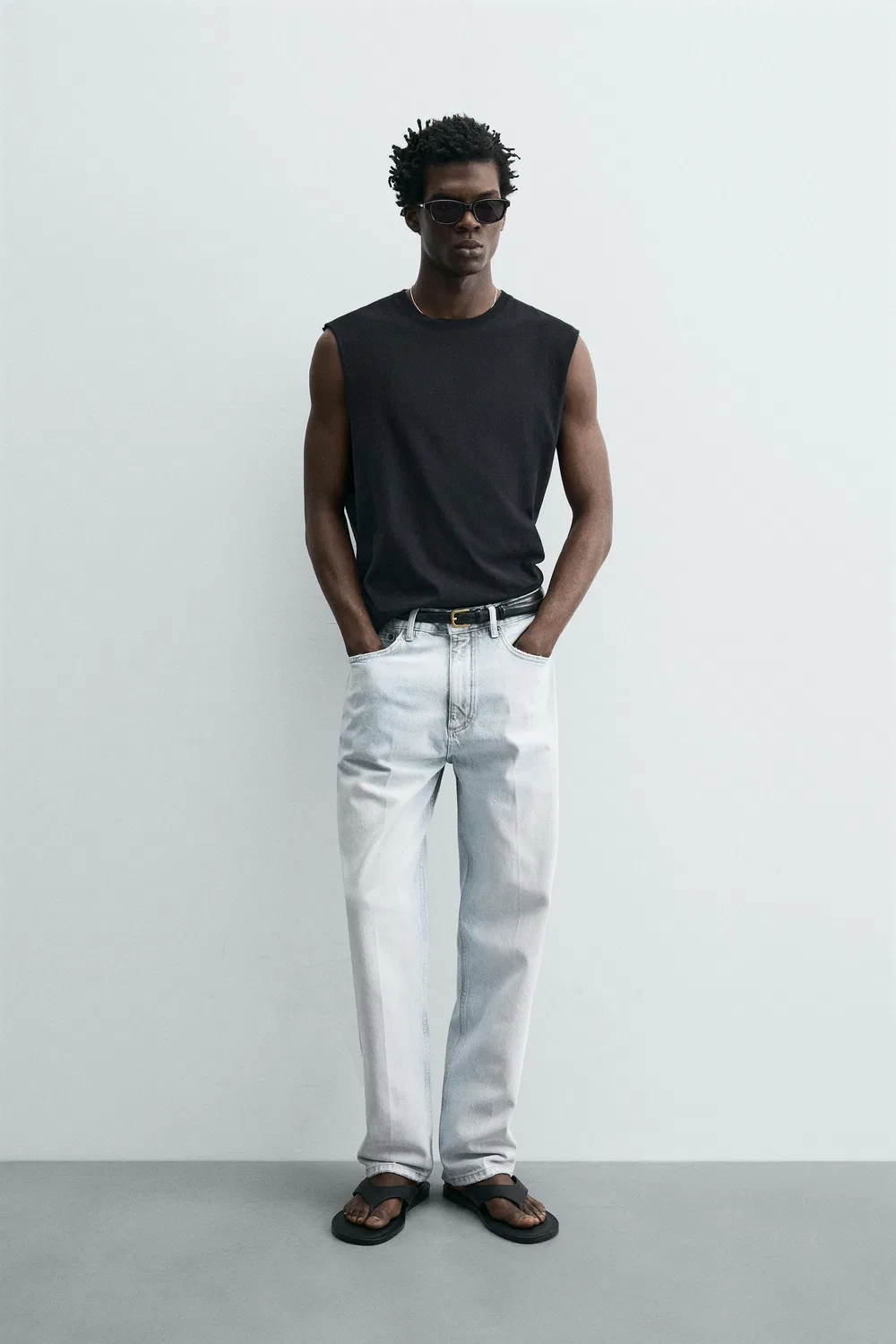 Легкая майка свободного кроя ZARA, Black