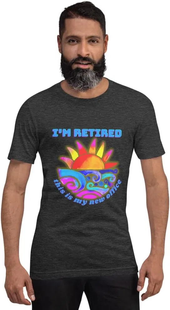 Мужская футболка с принтом Funny Retirement Gifts, Dark Grey Heather
