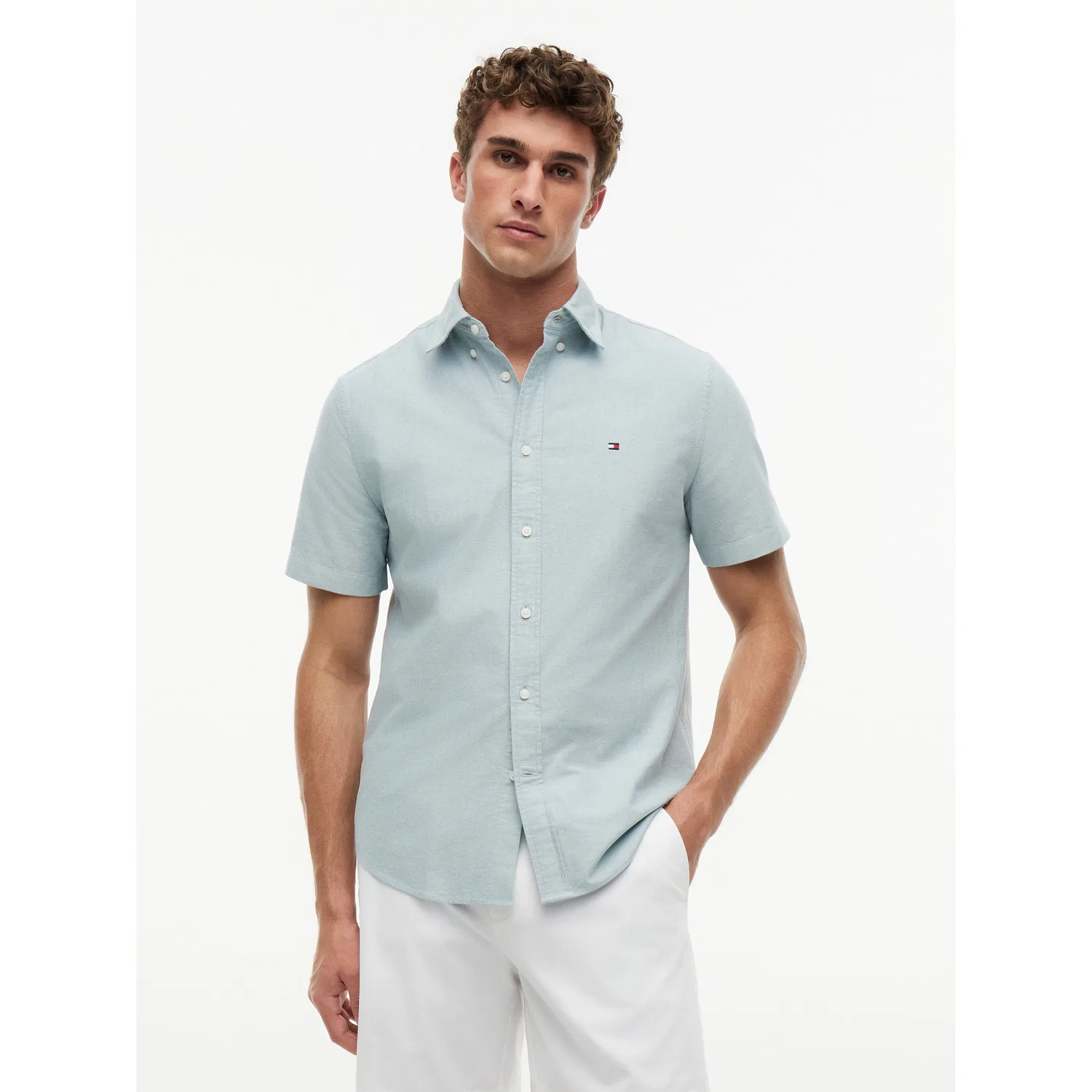 Мужская рубашка с коротким рукавом Heritage Oxford Tommy Hilfiger, Ornamental Green
