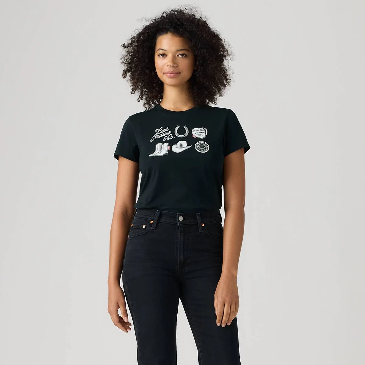 Футболка с идеальным графическим рисунком Levi's, Archival Silver Grid Anthracite - Black — фото 3