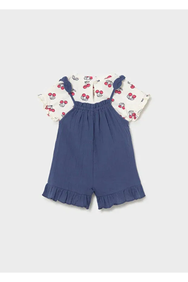 Детский комплект для девочек с коротким рукавом Mayoral, Navy Blue — фото 2