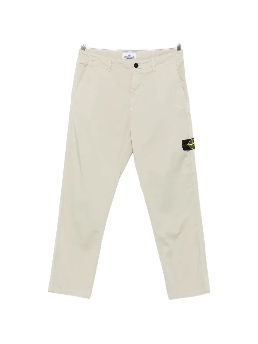 Брюки прямого кроя с нашивкой-логотипом Stone Island, бежевый