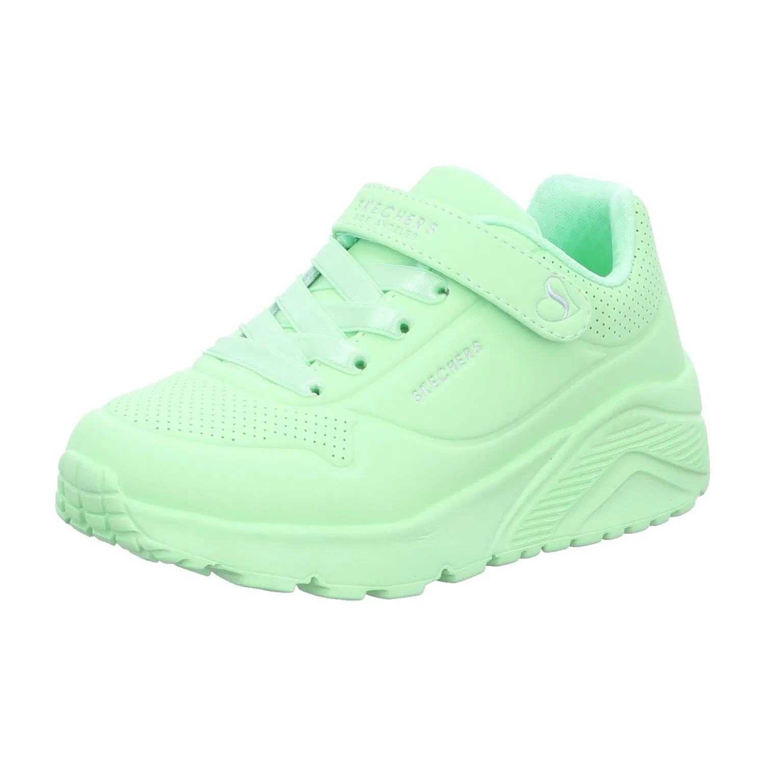 Детские спортивные кроссовки для девочек с шнуровкой One Lite Skechers, Lt Green Synthetic Trim