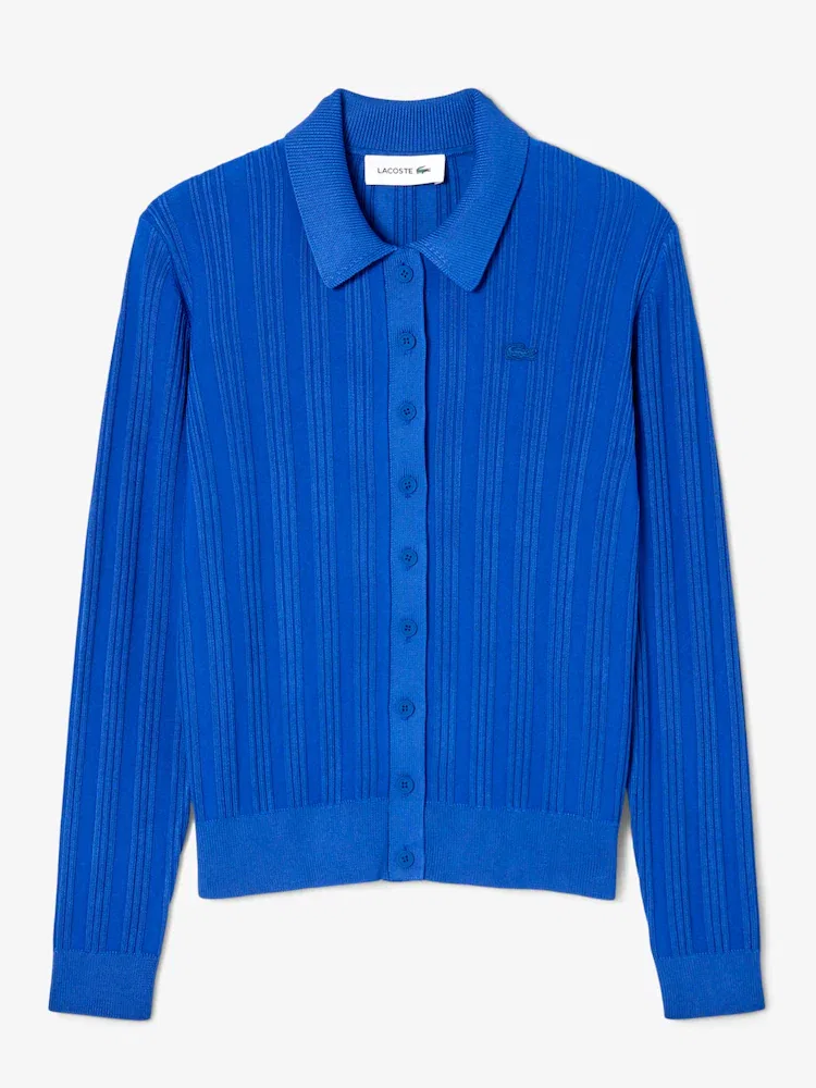 Кардиган женский LACOSTE C4X, плиссированный, бежевый — фото 4