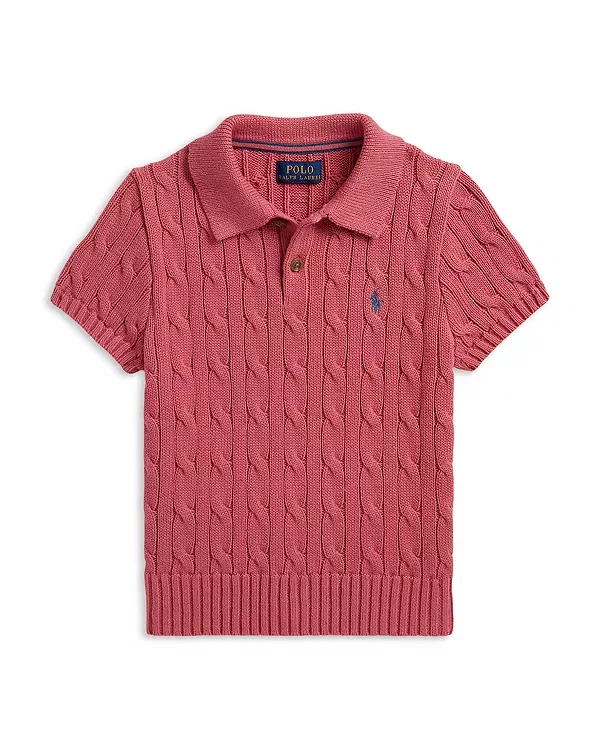 Детский свитер для мальчиков с косами Polo Ralph Lauren, красный — фото 3
