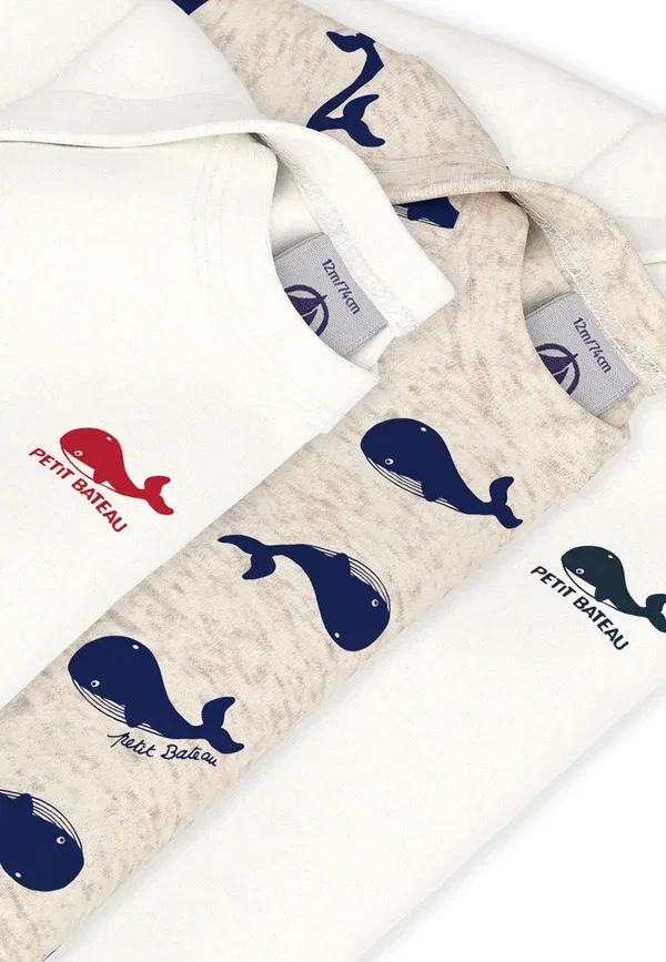 Комплект боди из 3 штук с принтом Petit Bateau, мультиколор — фото 3