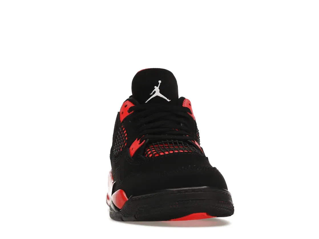 Детские кроссовки с замшевым верхом Jordan 4 Retro, Black/Multi-Color-Multi-Color-Crimson — фото 2