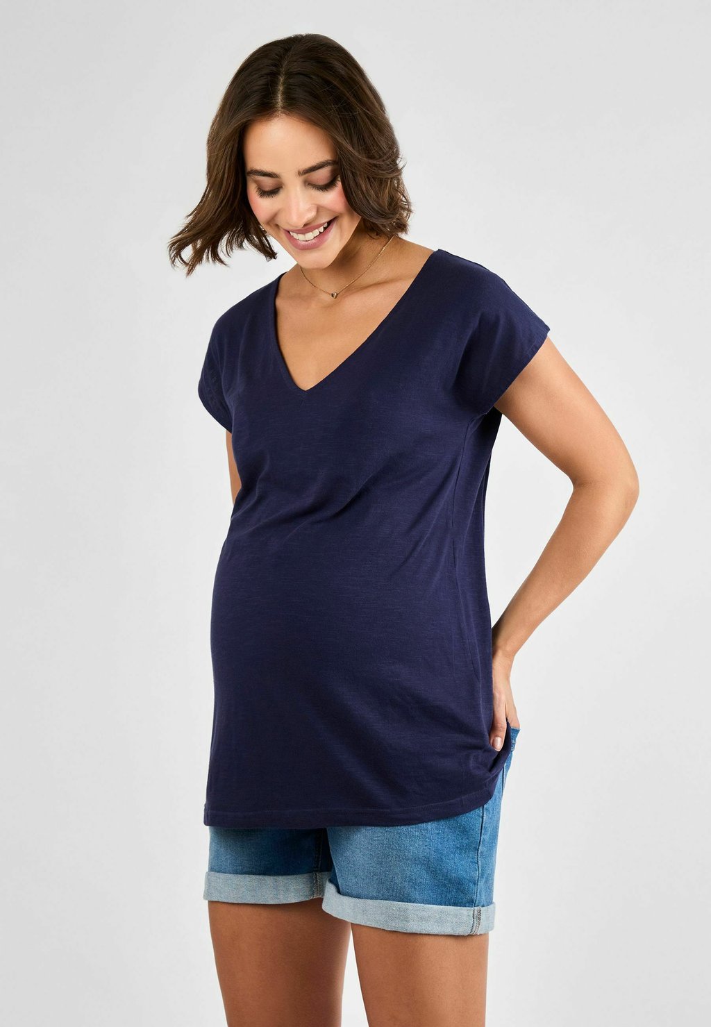 

Базовая футболка V-NECK JoJo Maman Bébé, синий