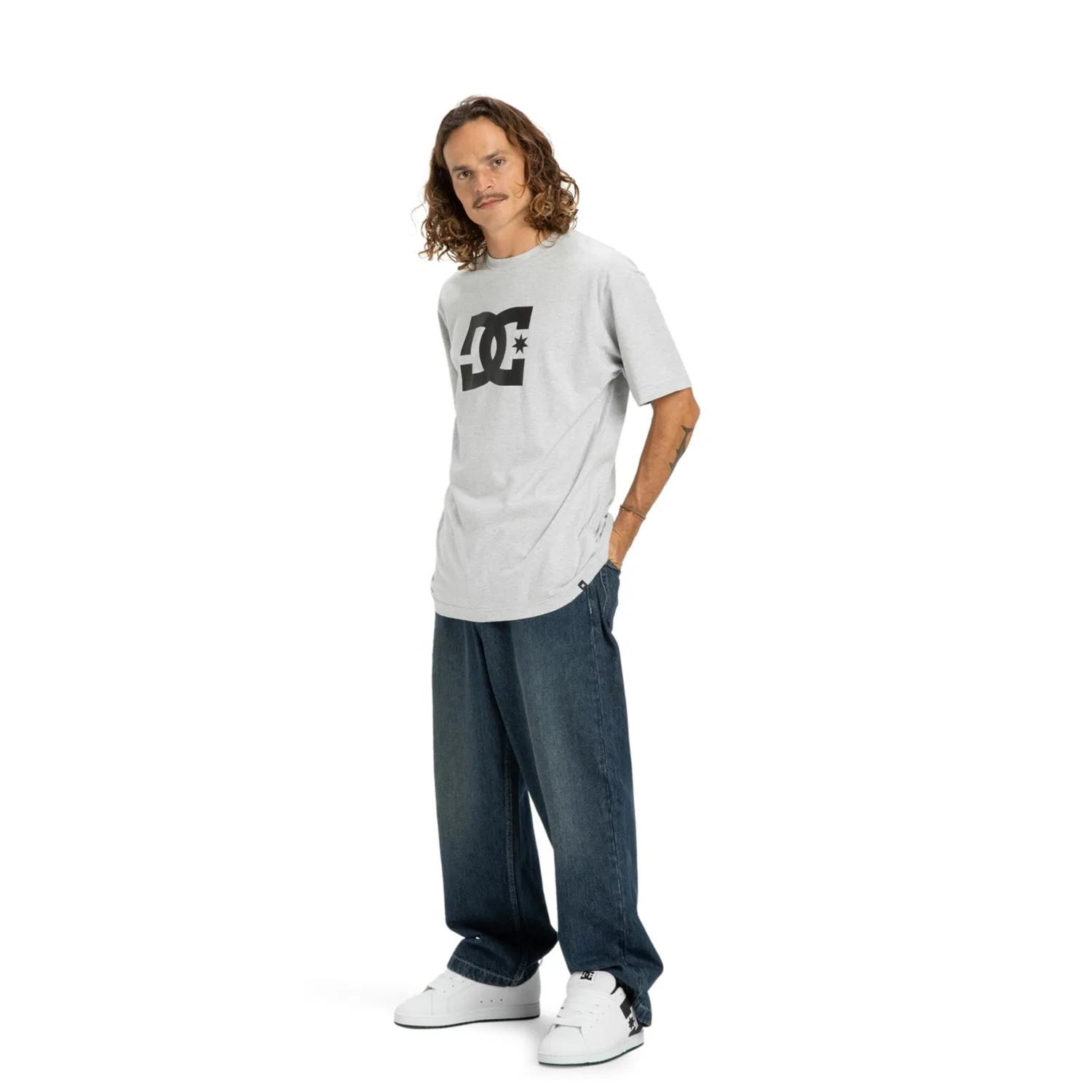 Детская футболка с принтом DC Star DC Shoes, Light Heather Grey — фото 3