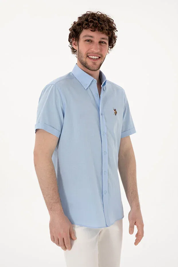 Мужская рубашка с коротким рукавом U.S. Polo Assn., Light Blue — фото 4