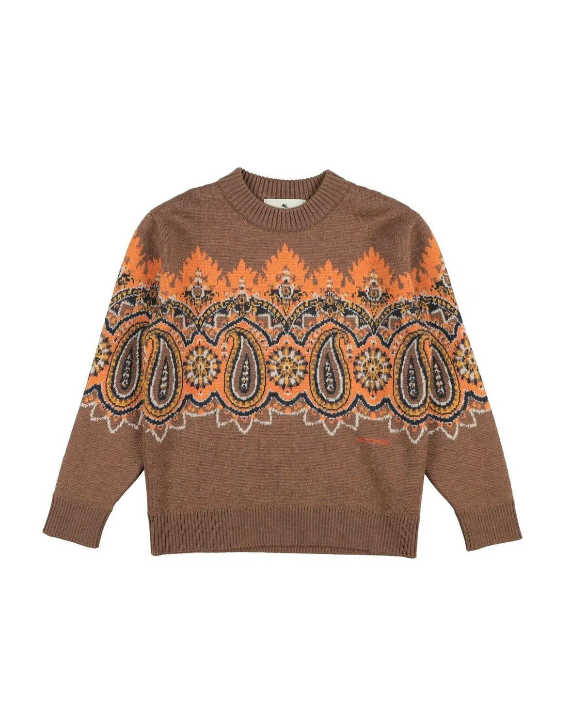 Детский свитер с вышивкой Etro, светло-коричневый