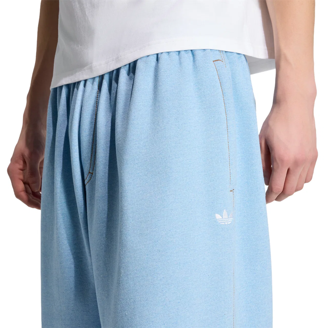 Брюки мужские Melange OH Baggy Pant Adidas, цвет Light Blue Mel — фото 3