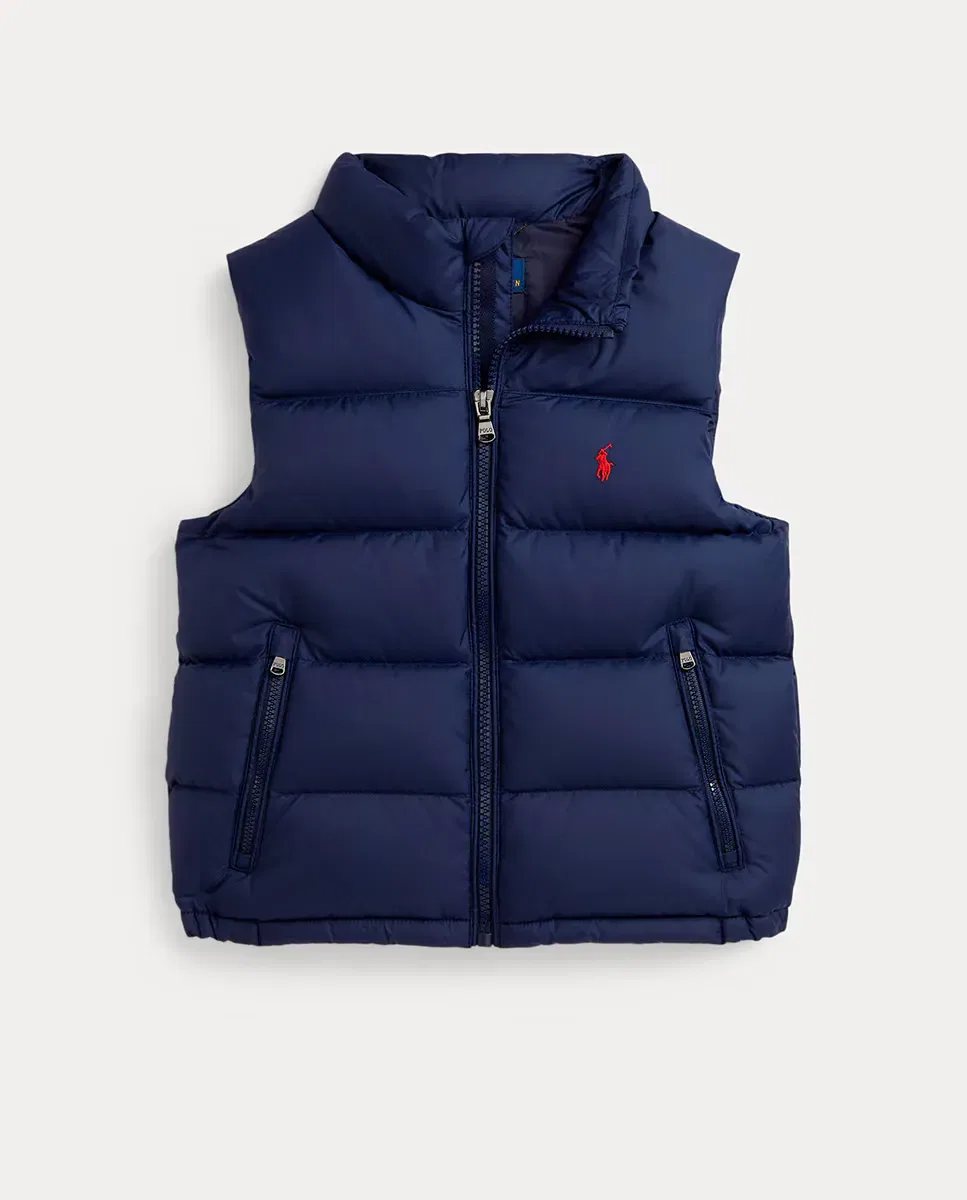 Детский пуховый жилет для девочек с водоотталкивающей пропиткой Polo Ralph Lauren, Azul Marino