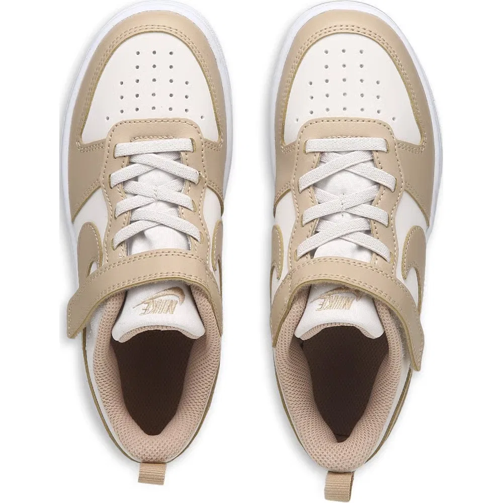 Детские низкие кроссовки Court Borough Recraft Nike, White/Tan — фото 4