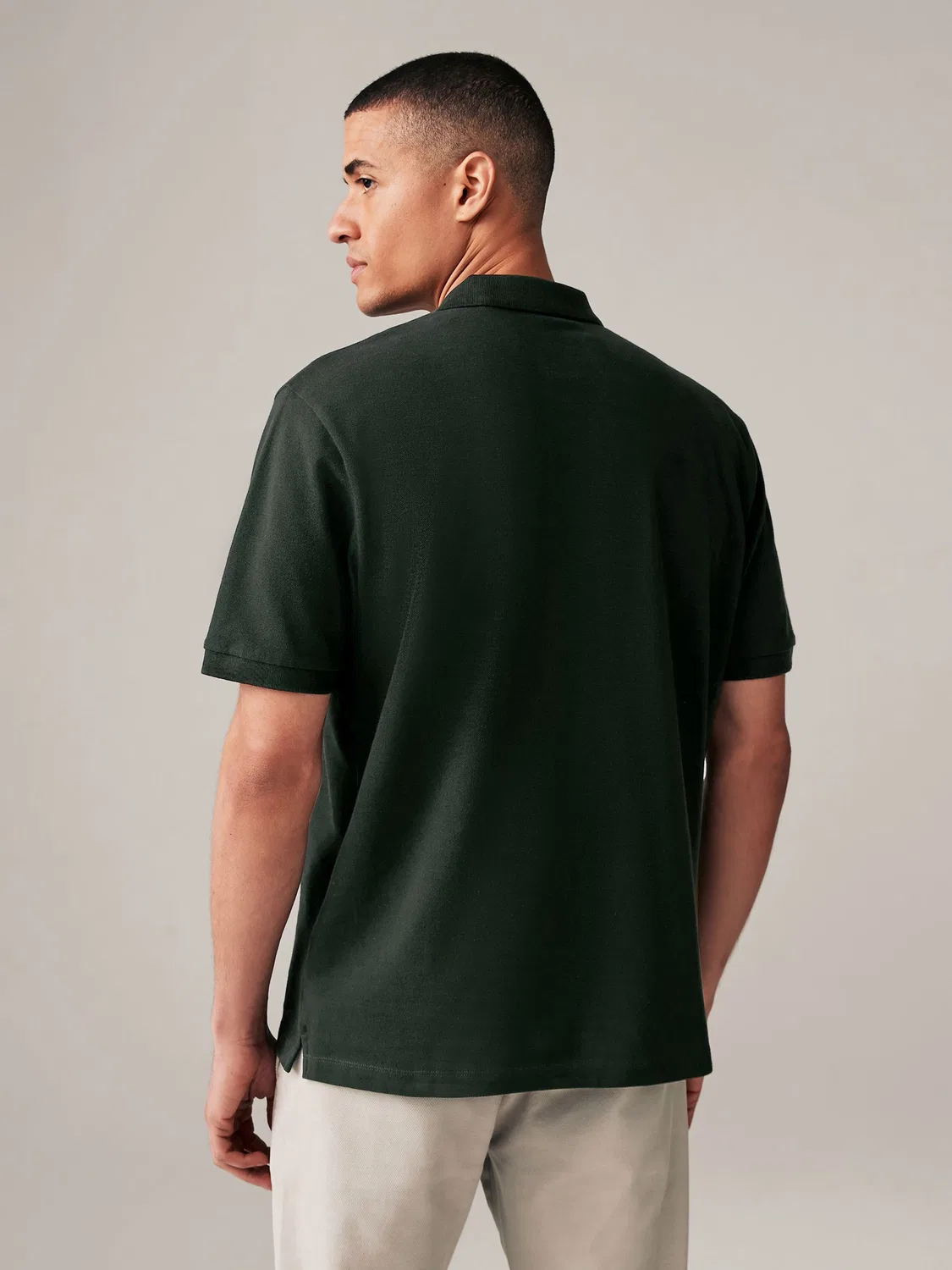 Поло Regular Fit из пике, Olive Green Next — фото 3