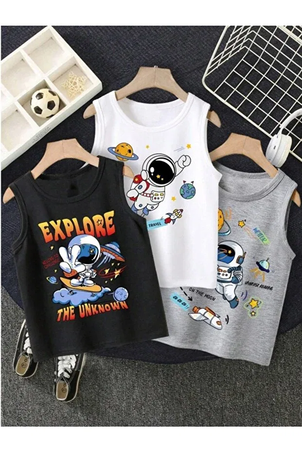 Детская футболка для мальчиков с принтом Astronauts Morning Kids, Multicolor