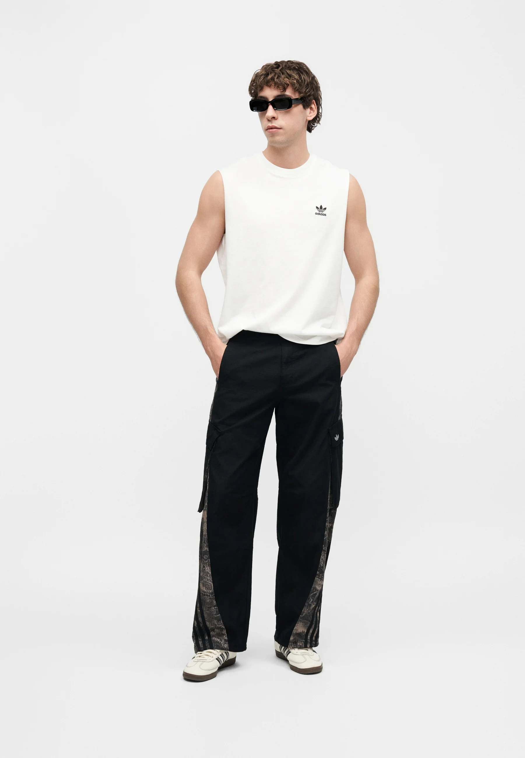 Футболка с принтом трилистника Adidas Originals, White — фото 2