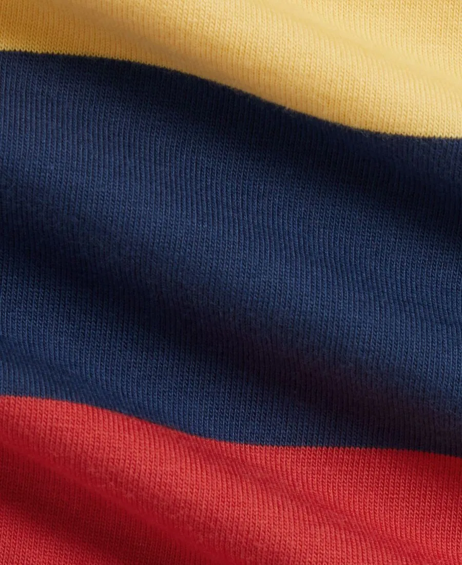Детский комбинезон из футера с полосатым принтом Polo Ralph Lauren, Post Red Multi — фото 3
