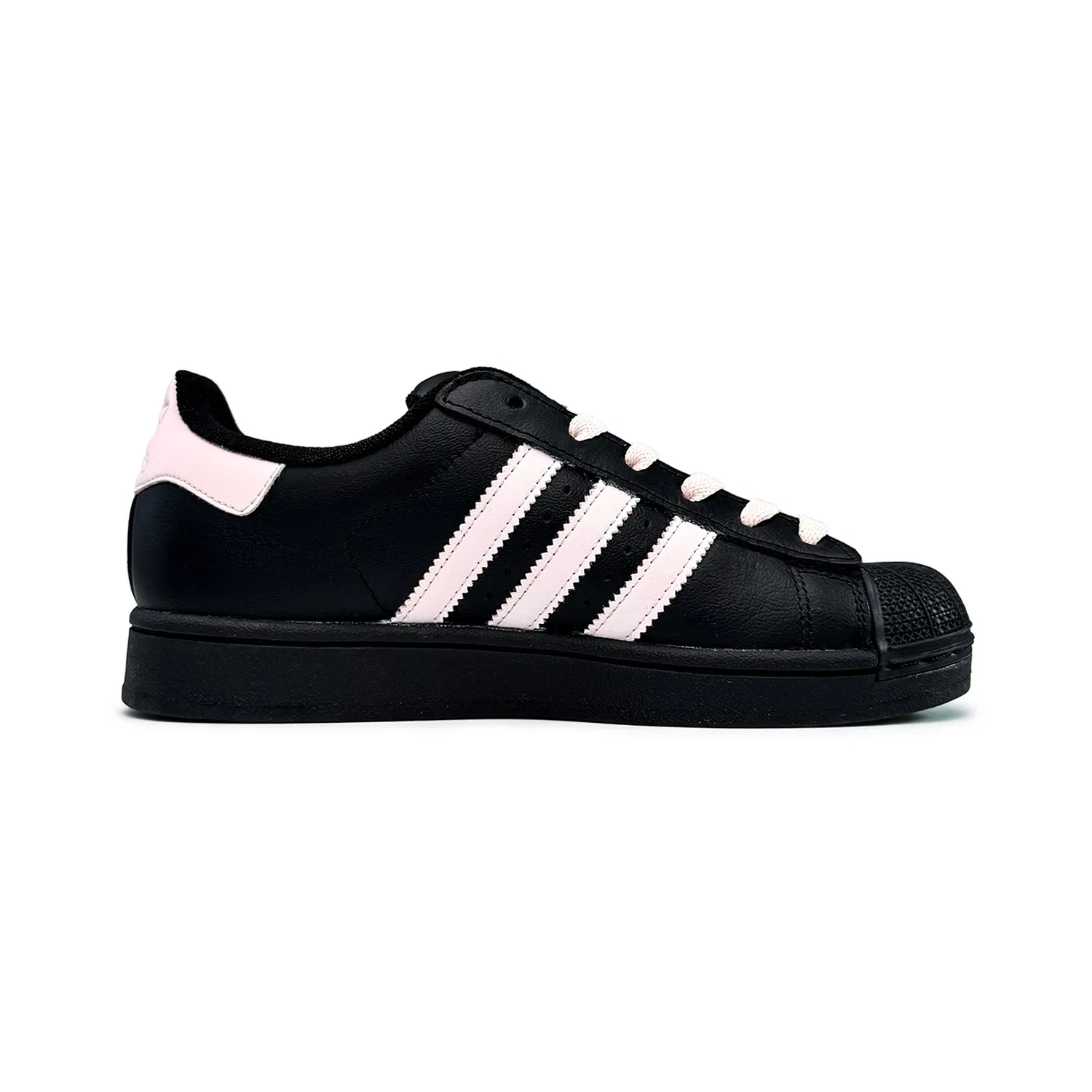 Детские кроссовки с принтом Adidas Originals Superstar 2, Black Pink — фото 4