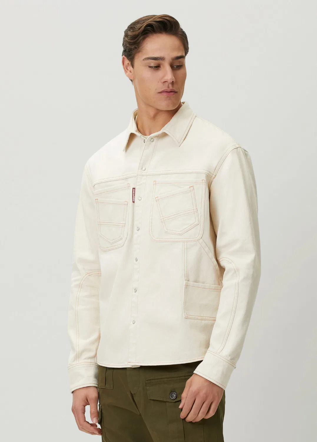 Джинсовая куртка Dsquared2, broken white — фото 4