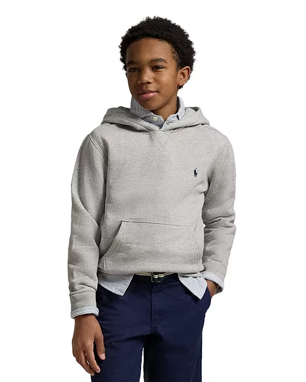 Детское худи с вышивкой модель Signature Pony Ralph Lauren, Grey Heather