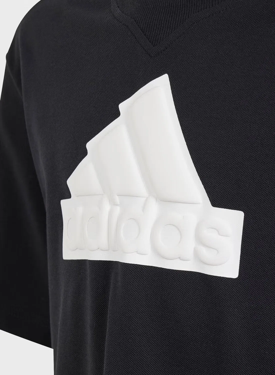 Adidas Футболка с логотипом, черная — фото 3