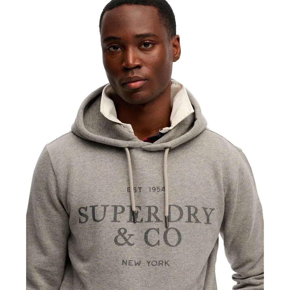 Худи Relaxed Fit Superdry 1954 Company Superdry, серый — фото 3