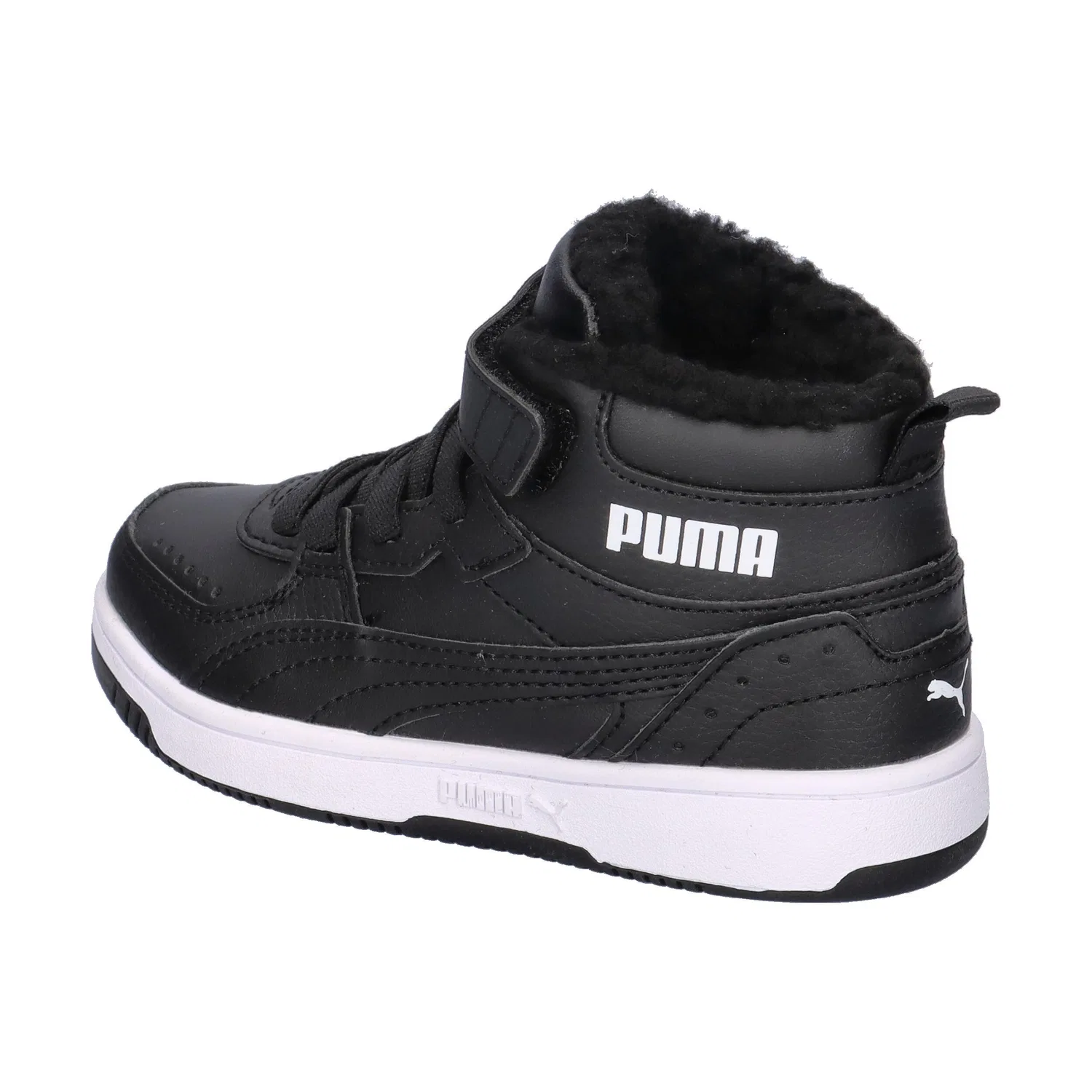 Детские кроссовки с мехом Puma Rebound Joy Puma, Schwarz Weiss Grau — фото 3