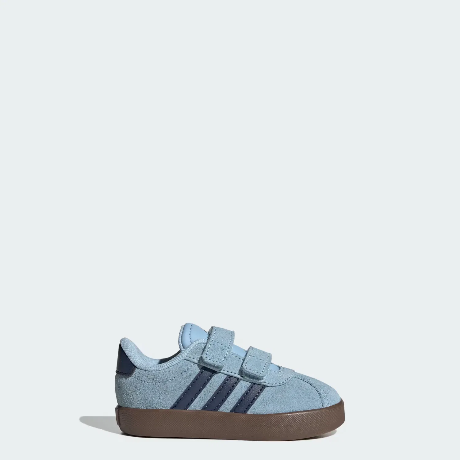 Детские кроссовки на липучках VL Court 3.0 Adidas Sportswear, небесно-голубой/темно-индиго/медовый
