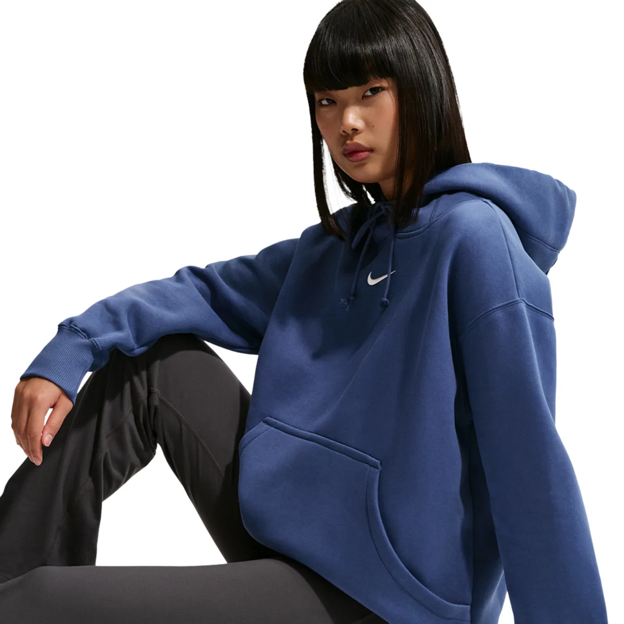 Женская толстовка с капюшоном Style Fleece Nike, цвет Mystic Navy/Sail