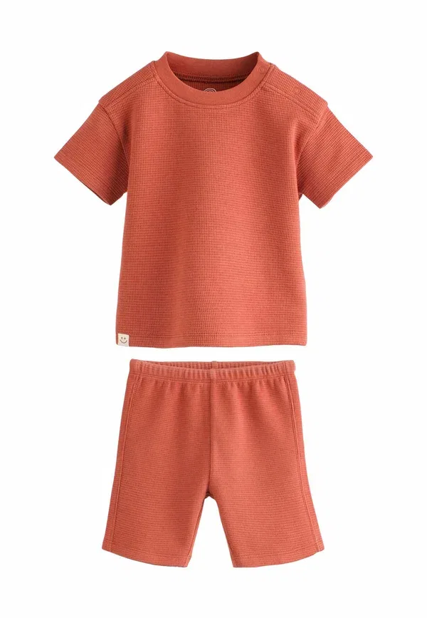 Комплект из футболки и шорт, Regular fit, Next, Rust Brown, коричневый