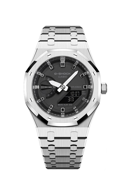 

Часы Casio G-Shock Analog-Digital 2100 Series, арт. GA-2100-1A1, серебристый/черный