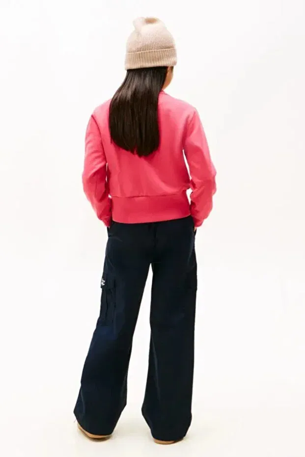 Детские свитшот для девочек с длинным рукавом Tommy Hilfiger, Vintage Cerise/Ancient White — фото 3