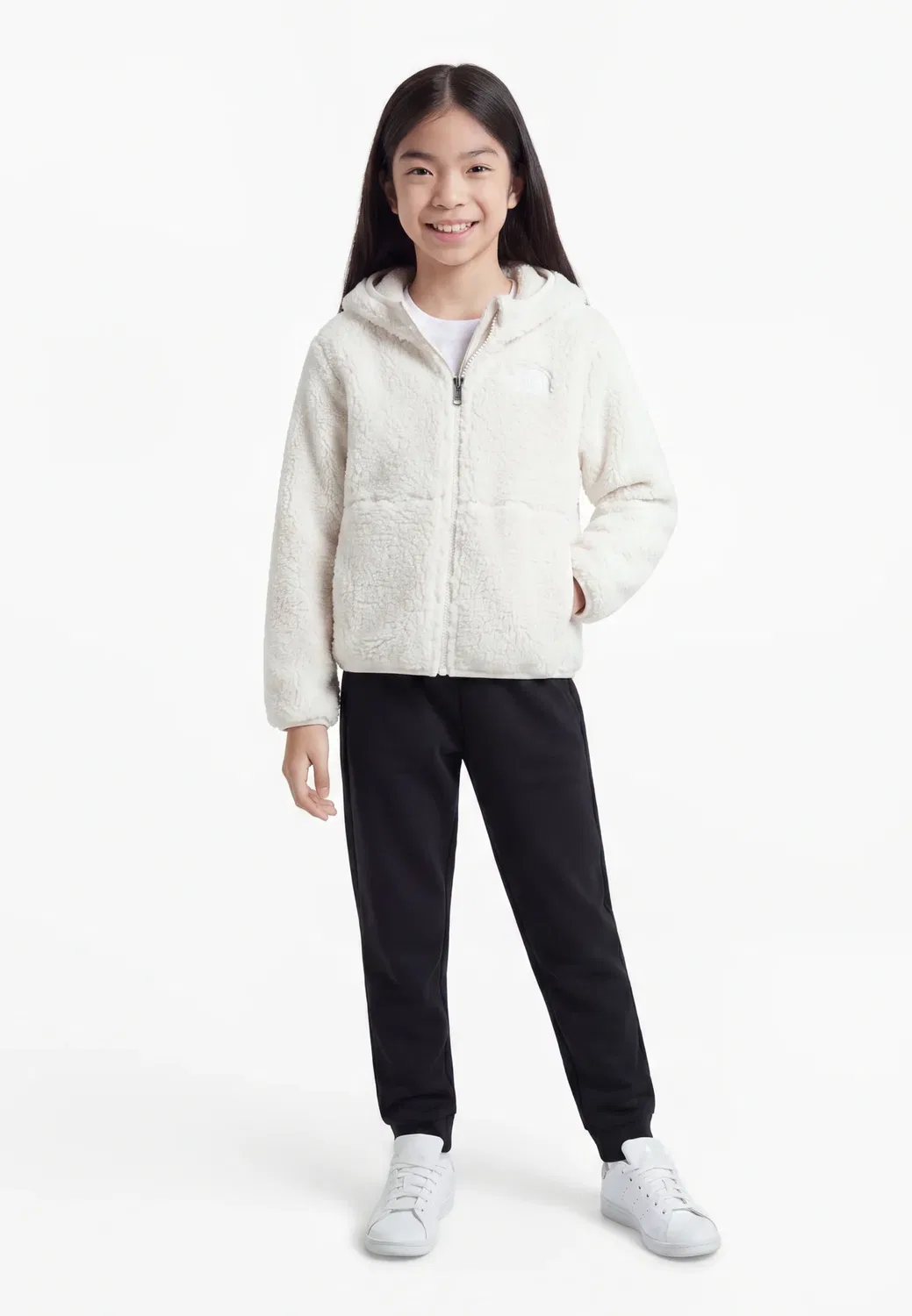 Детская толстовка унисекс - флисовая куртка The North Face, White Dune