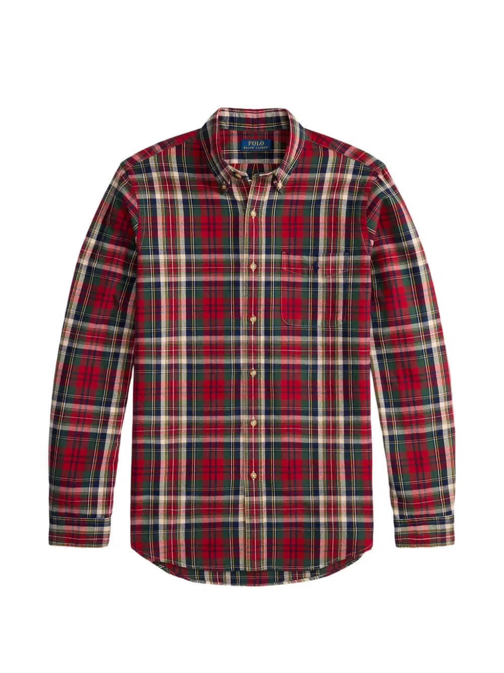 Рубашка Оксфорд Polo Ralph Lauren Custom-Fit в клетку с начесом, красный