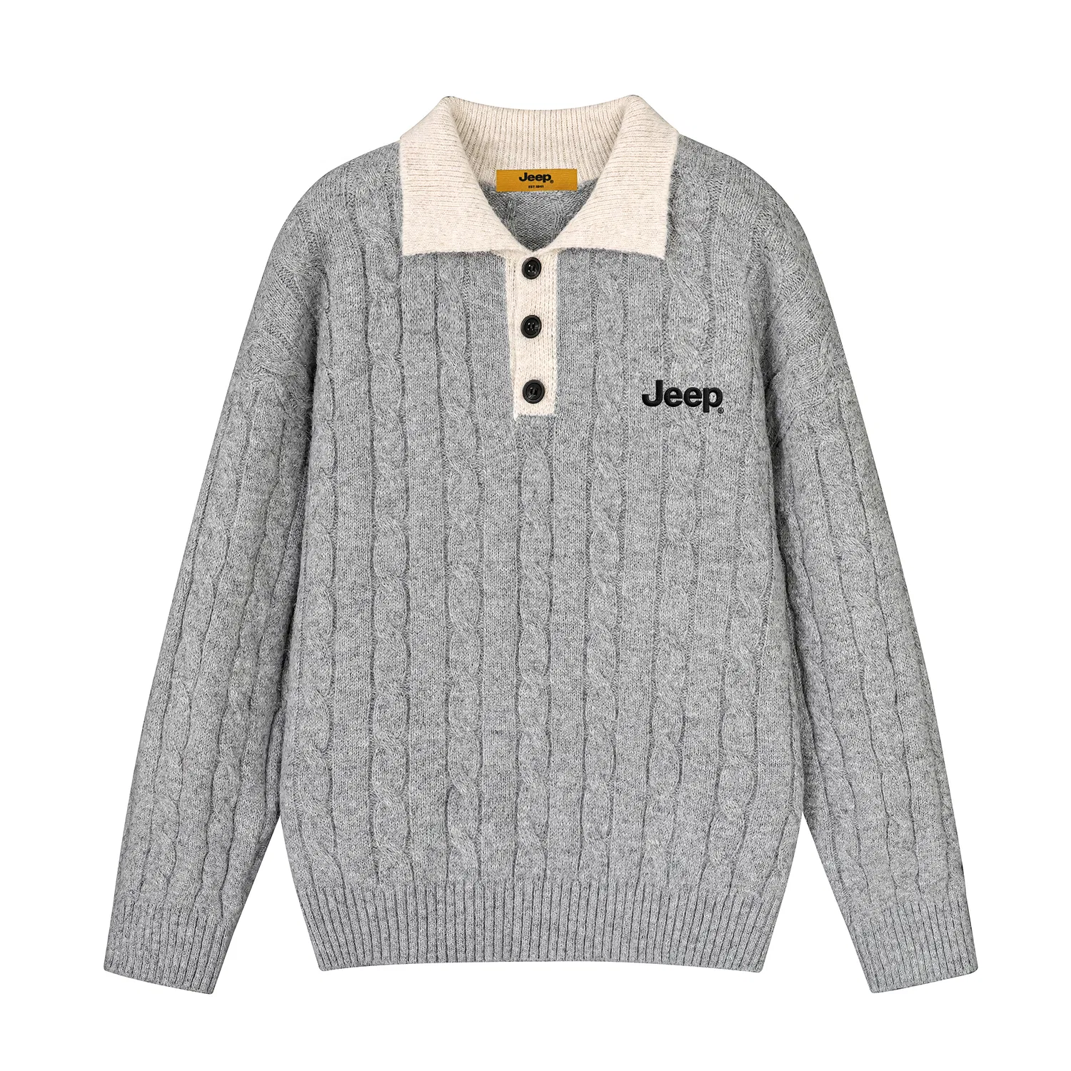 Детский свитер с воротником Jeep, Light Gray
